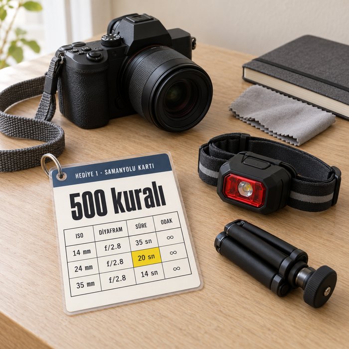 Samanyolu Kartı: bir kartın üstünde 500 kuralı tablosu, yanında bir makine