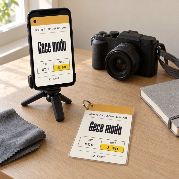 Telefon Kartları: pro mod sayılarını gösteren telefon, yanında bir kart