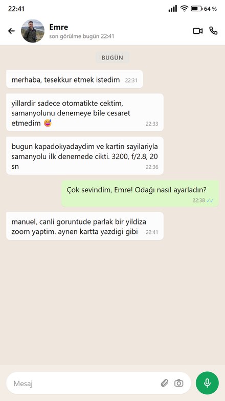 Amatör bir fotoğrafçı, kartın sayılarıyla Samanyolu'nun ilk denemede çıktığını yazıyor