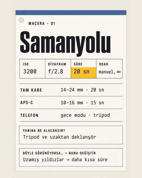 Macera 01, Samanyolu: dört sayı ve üç sütun