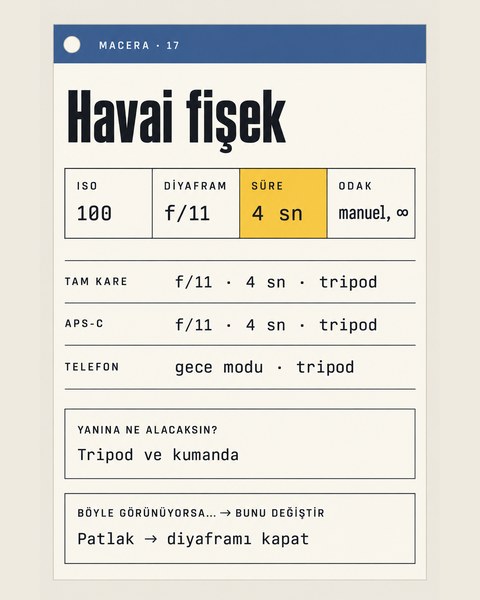 Macera 17, Havai fişek